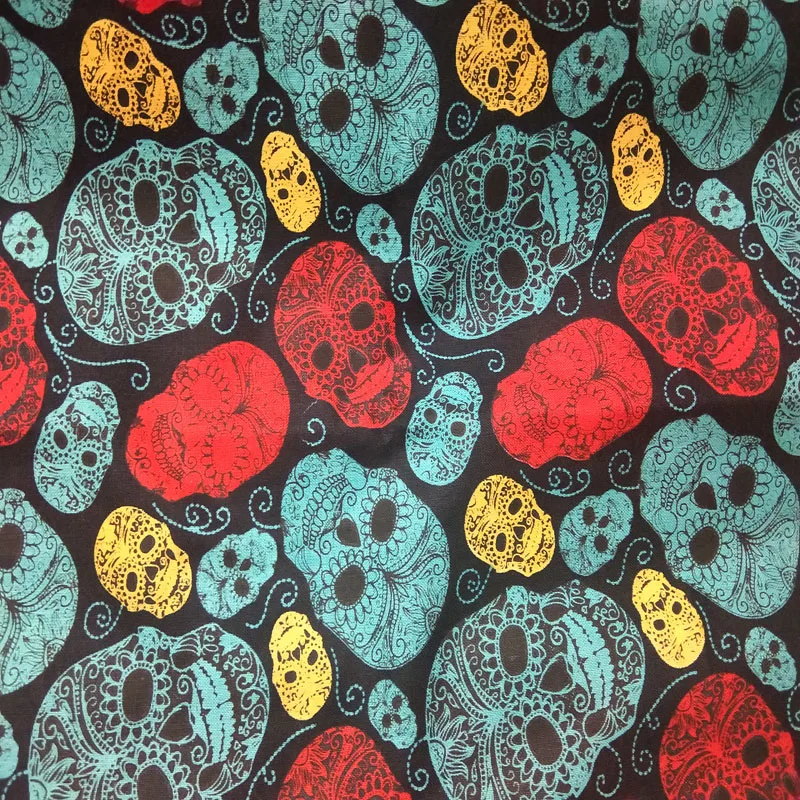 4 шт. 24х25 см симпатичный цветок на Хэллоуин Череп и серебряная нить череп