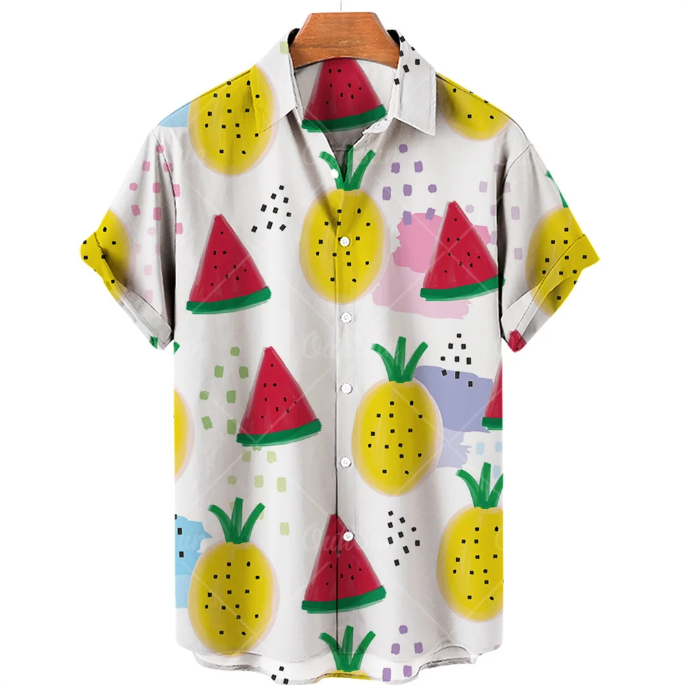 Гавайская пляжная рубашка для мужчин Повседневная футболка с цветочным принтом