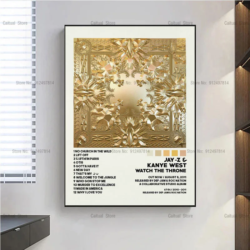 Новинка Джей-З и Канье Запад часы музыкальный альбом Картина на холсте плакат