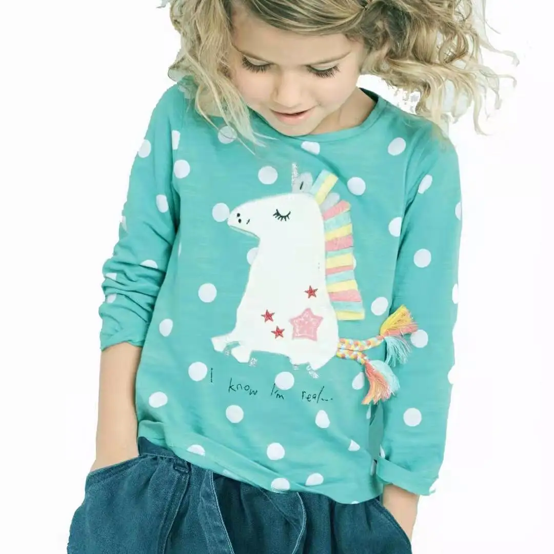 Футболка с длинным рукавом для девочек 2-7 лет |