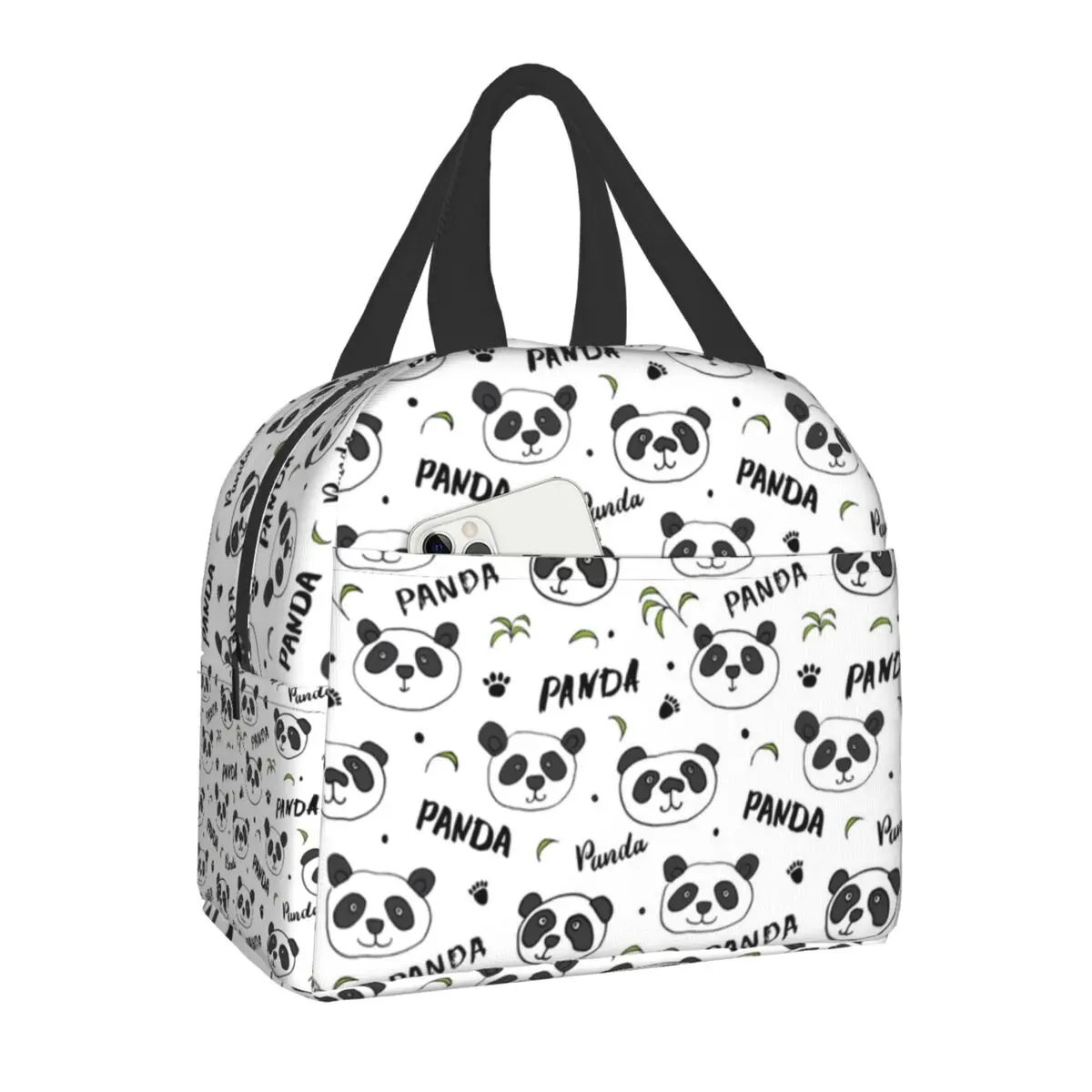 

Cute Panda Bear Portable Lunch Box for Women Waterproof Thermal Cooler Food Insulated Lunch Bag Kids School Children Work Picnic