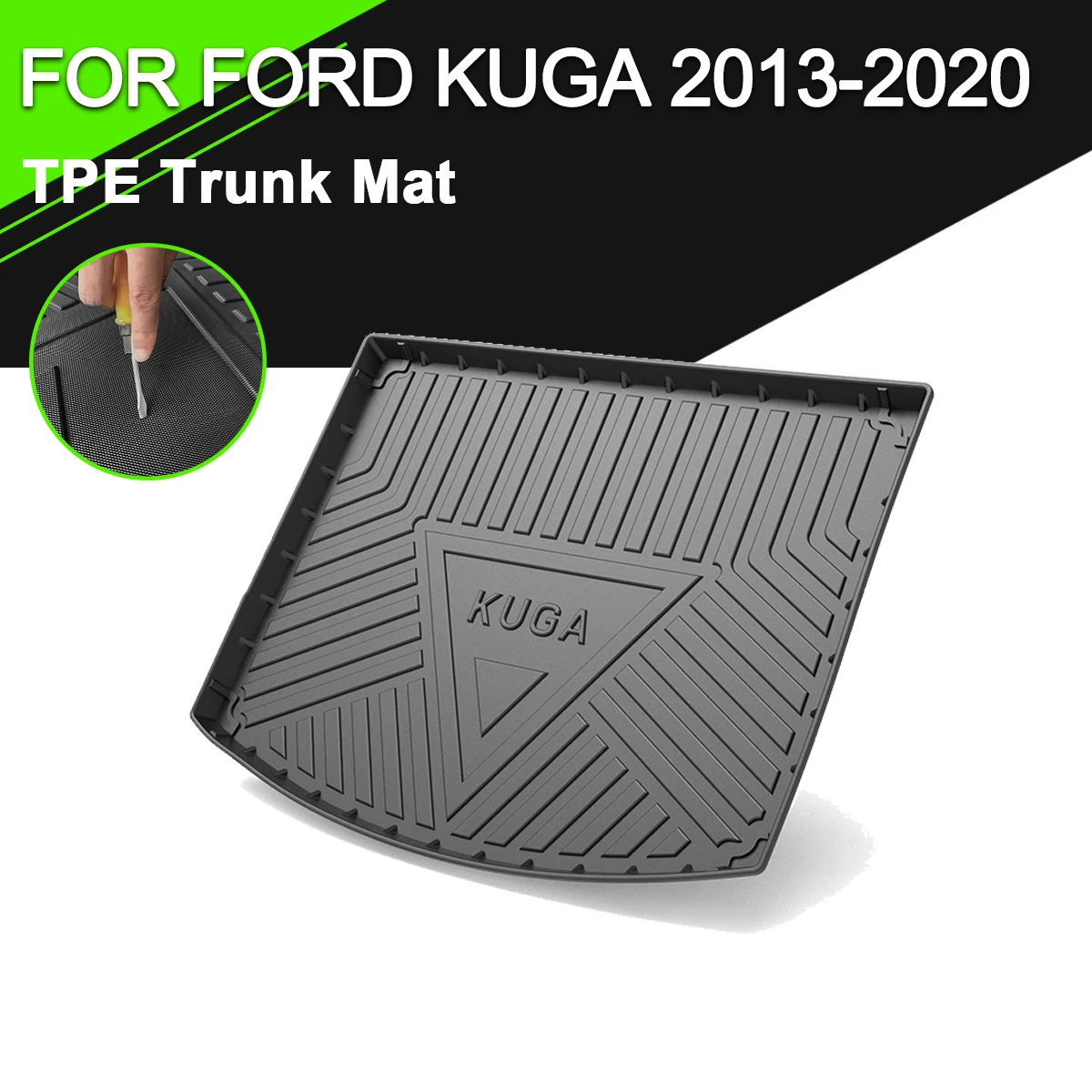 Коврик для багажника из ТПЭ FORD KUGA 2013-2020 автомобильный водонепроницаемый
