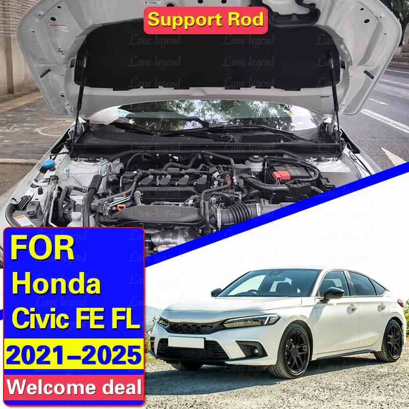 Стойки капота для Honda Civic 11st FE FL 2021 2022 2023 2024 2025 Передняя подъемная опора Поршень