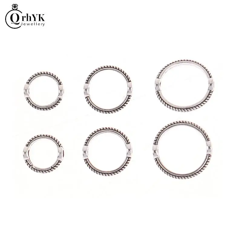 

20Pcs 6/8/10mm Vintage Retro Bead Ring Spacer Beads Cap DIY Bracelet Necklace Beads For Jewelry Making Accessories Finding