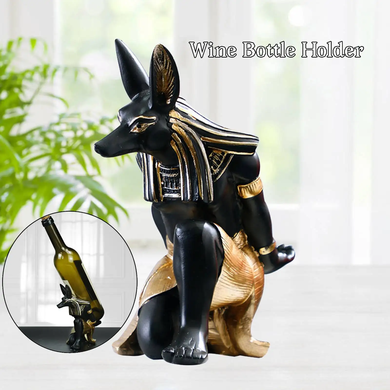 

Anubis Statue Wine Bottle Holder Rack Wine Shelf /Rack/ Standing Champagne Wine Rack Home Bar Decoration Display Crafts