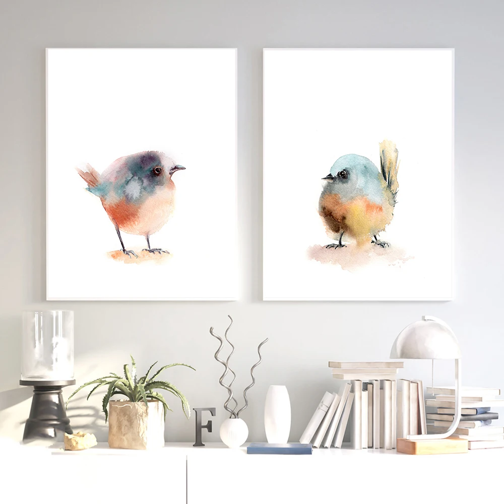 

Плакат с птицами акварелью, комнатный декор, минималистичные принты птиц, холст, живопись, Настенная картина для детской, гостиной, домашний декор