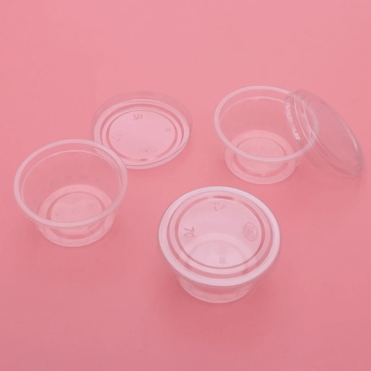 

100 Set Ice Cream Bowls Clear Container Lid Tiramisu Cups Salad Dressing Containers Mousse Cup Disposable Cups Shot Containers