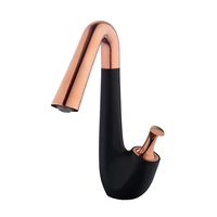 bathroom basin solid brass sink mixer faucets hot cold single handle deck mount lavatory crane water tap blackwhite rose gold