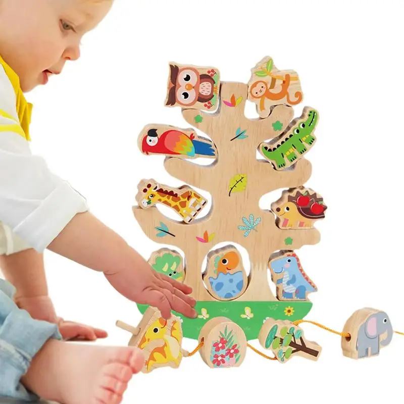 

Wooden Lacing Toy Balance Tree Wooden Lacing Beads Preschool Toy Manual Dexterity And Cognitive Development For Ages 18 Months