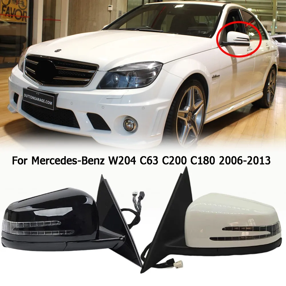 

Автомобильное зеркало заднего вида в сборе для Mercedes-Benz W204 C63 C200 C180 2006-2013 Электрическая Складная линза Регулировка сигнала поворота