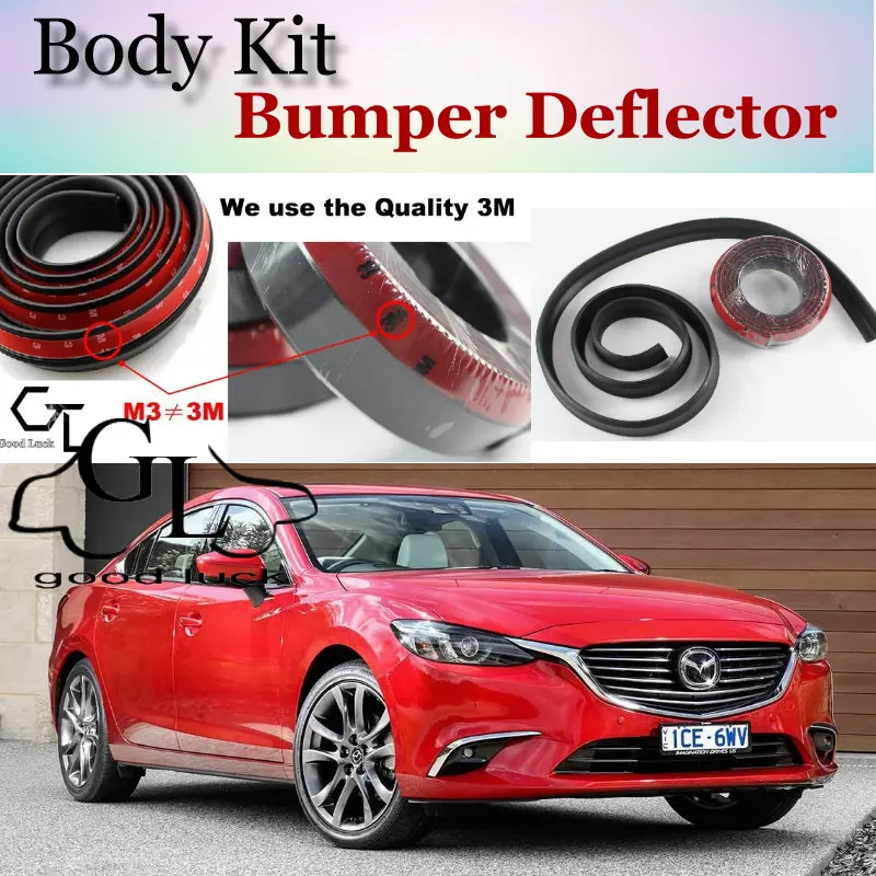 

Для Mazda 6 M6 MPS для Mazda6 Atenza бампер губа/передний спойлер дефлектор автомобильный устойчивый к царапинам клей/комплект кузова/Полосатая юбка
