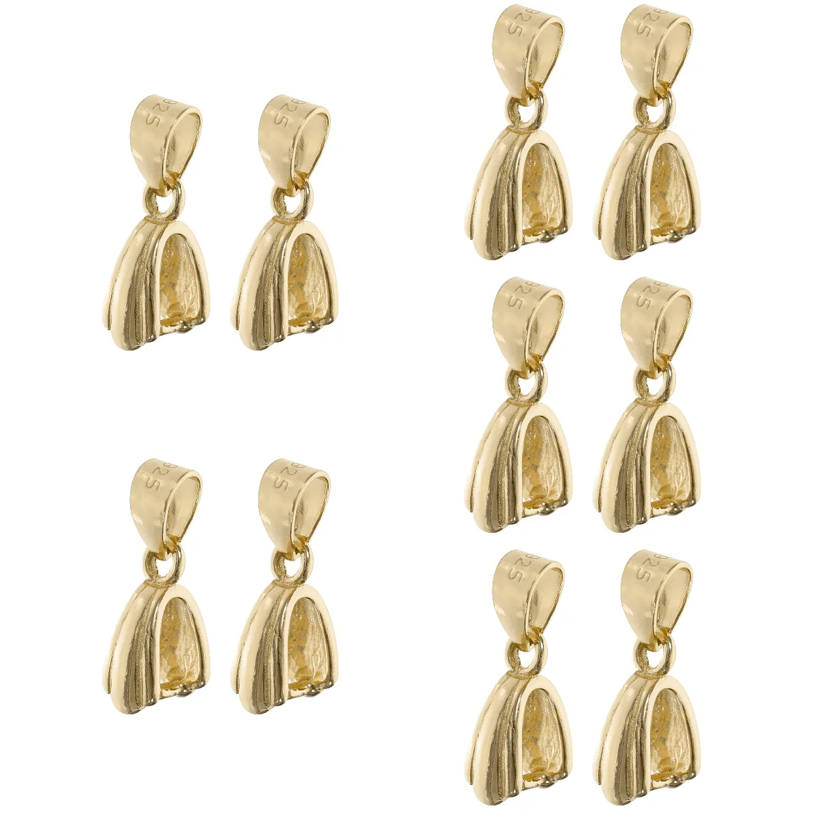 

10 Pcs Crystal Choker Pendant Clip 925 Silver Intricate Hanger Jewelry Making 1.5X0.6cm Findings Handcrafted Golden DIY Clasps