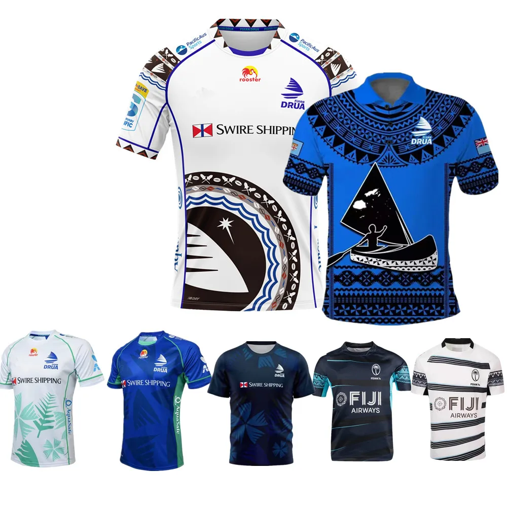 

Fijian Drua culture Rugby Jersey 2023 Home AWAY t-shirt FIJI 7S rugby shirt singlet vest big size 5xl