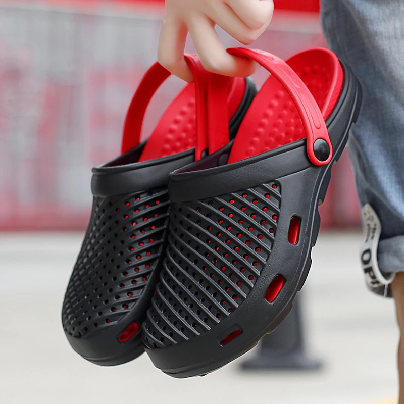 

Summer Shoes Men Sandals Couple Beach Slippers Waterproof Clogs Women Breathable Couple Sandalias Zapatos Hombre Big Size 37-45#