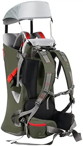 

Backpack Carrier, Ergonomic Child Carrier Hiking with Sun , Safe Toddler Hiking Backpack Carrier with Large Storage Space&In