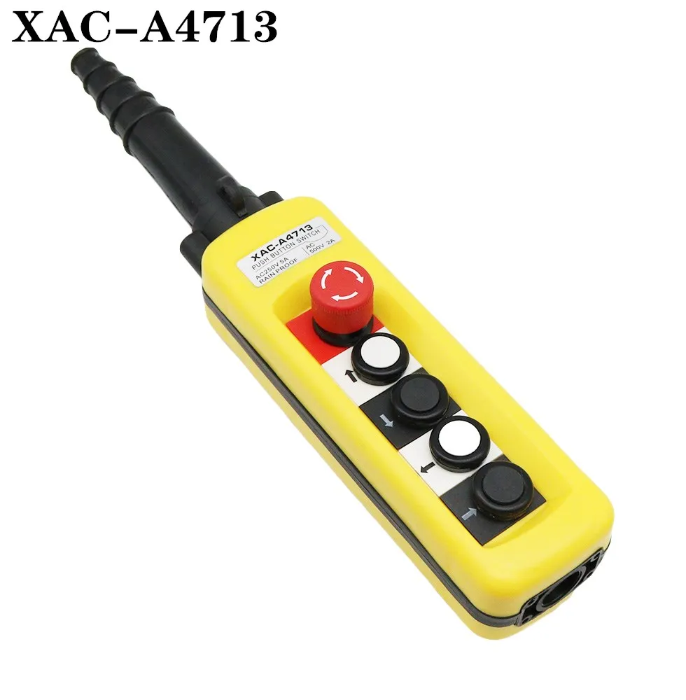 XAC-A4713 дождестойкий тип крана, кнопка управления, переключатель, Электрический подъемник для подъема вверх вниз, вправо, Аварийная остановка, желтый