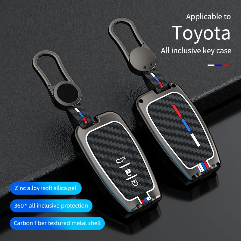 

New Zinc Alloy Car Key Case For Toyota Prius Camry Corolla C-HR CHR RAV4 Prado Izoa Levin Avalon 2018 2019 2020 Zinc Shell Cover