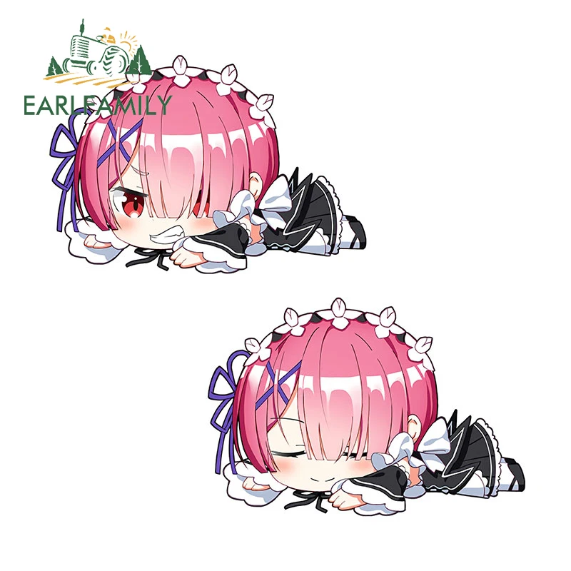 

EARLFAMILY 13cm for Re:Life In A Different World From Zero Ram Car Stickers Waterproof Fashionable Decals Car Door Protector