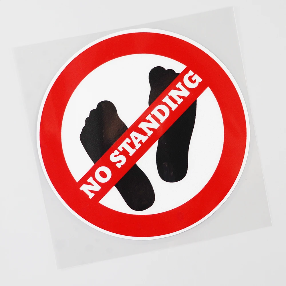 

12.3CM×12.3CM Please No Standing Here Funny PVC Decal Car Sticker