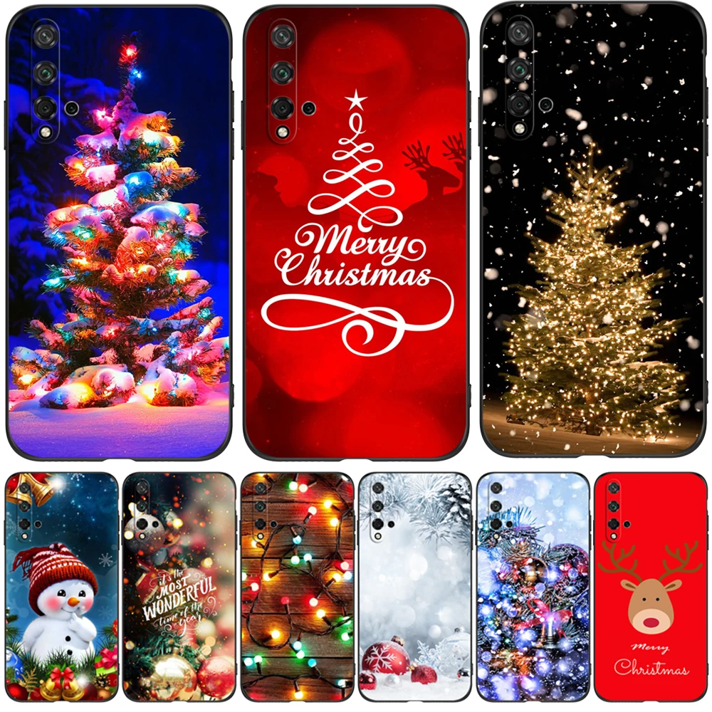 Чехол для Honor 20, силиконовый чехол, чехол для телефона Huawei Honor 20, Honor 20, YAL-L21, черный чехол из ТПУ, Рождество, снег Чехол для Honor 20, силиконовый чехол, чехол для телефона Huawei Honor 20, Honor 20, YAL-L21, черный чехол из ТПУ, Рождество, снег