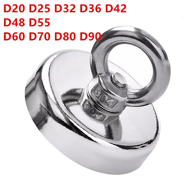 

D20-D90 Super Strong Neodymium Magnet for Fishing and Salvaging Round Strong Magnetic Sea Fishing Ring Neodymium Magnet
