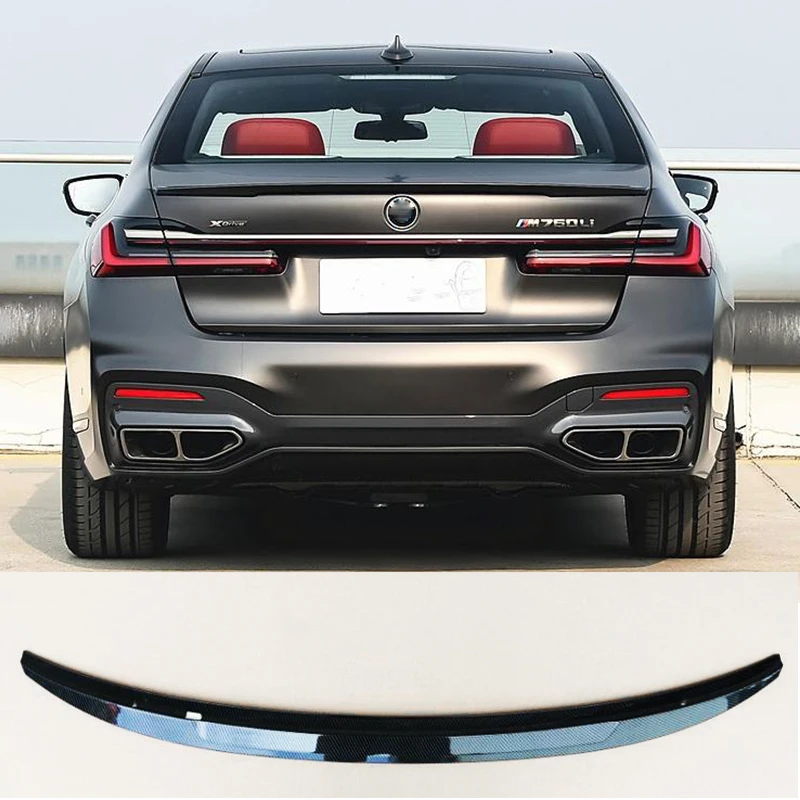 

Подходит для BMW серий 7 ABS Материал аксессуары для заднего багажника черный модифицированный спойлер 730LI 740 750 M760 декоративное верхнее крыло