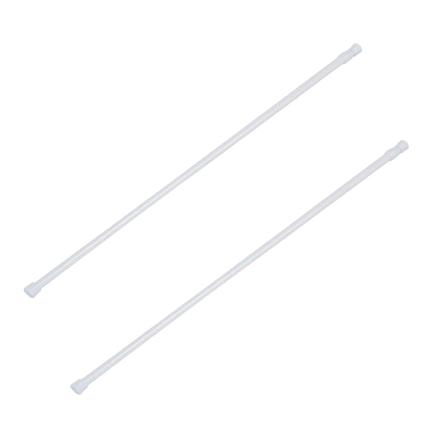 

2X Spring Loaded Extendable Telescopic Net Voile Tension Curtain Rail Pole Rod Rods White 70-120cm