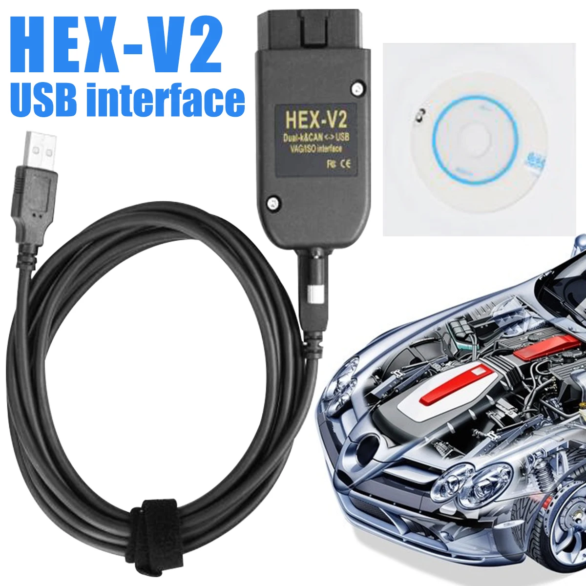 

Car Diagnostic Testers OBDII Diagnostic OBD2 Scanner HEX V2 USB Interface Use CAN Connection Auto Repair Tools