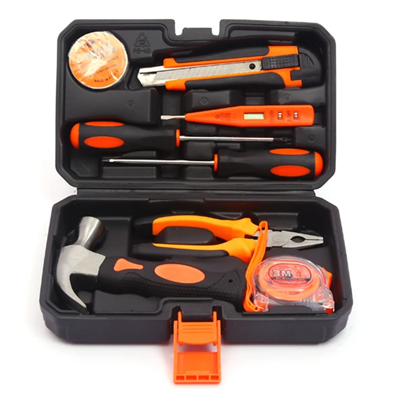 

8 Pieces of Multifunctional Household Hardware Tool Set, Car Tool Box, Woodworking Tool Box
