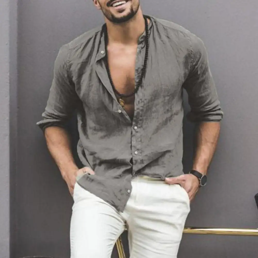 

Приталенные удобные для кожи однотонные износостойкие Осенние Топы Мужская одежда