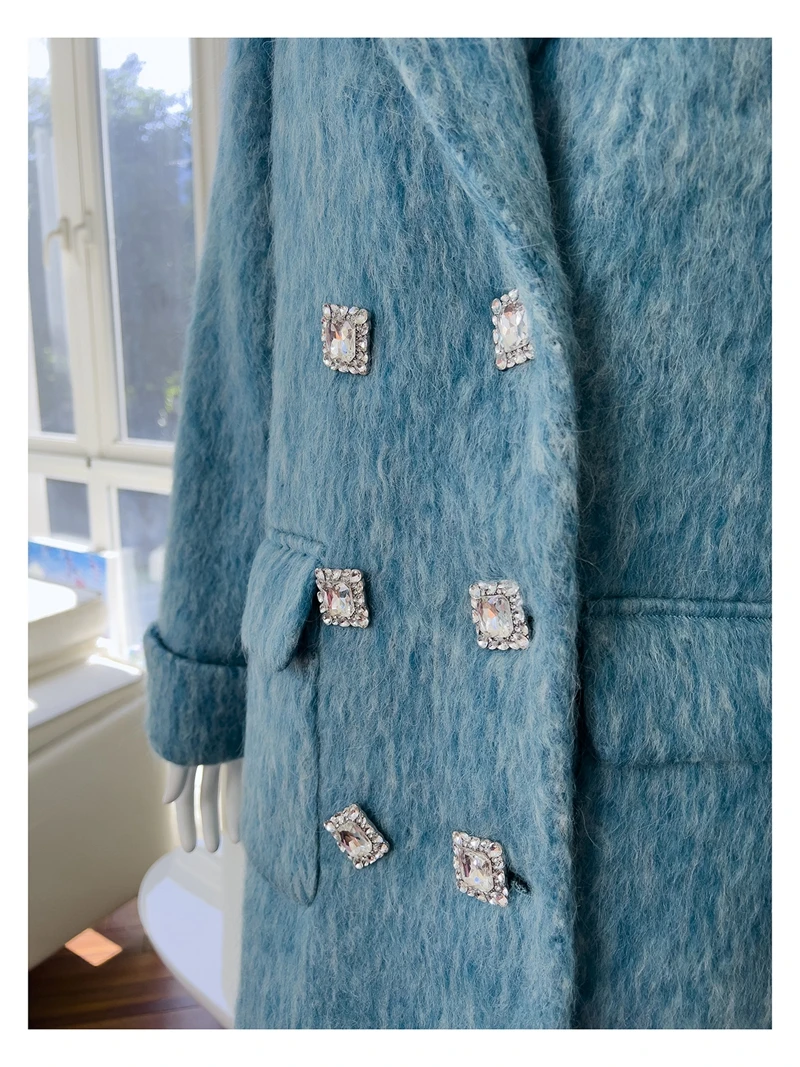 Женское шерстяное пальто LingzhiWusis элегантное винтажное во французском стиле с