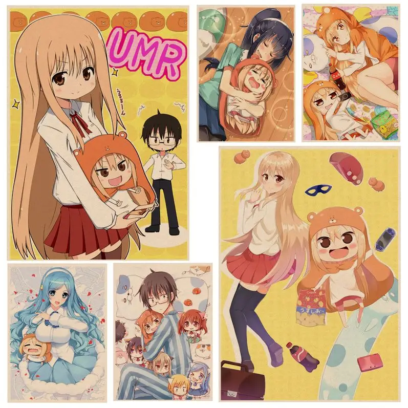 

Himouto Umaru-chan DIY Poster Kraft Paper Sticker Home Bar Cafe Kawaii Room Decor