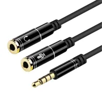 Headset Adapter Y Splitter 3.5mm Male to 2 Female  Cable with Separate Mic and Audio Headphone Connector Mutual Convertors
