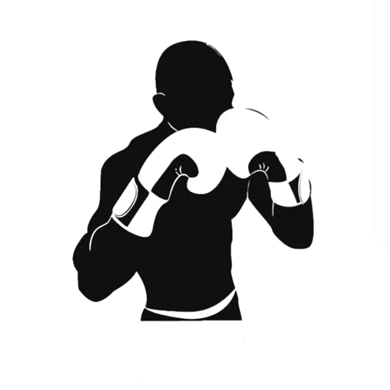 

Черная/серебряная виниловая наклейка на автомобиль боксерский спортивный истребитель 11,2 см * 13 см