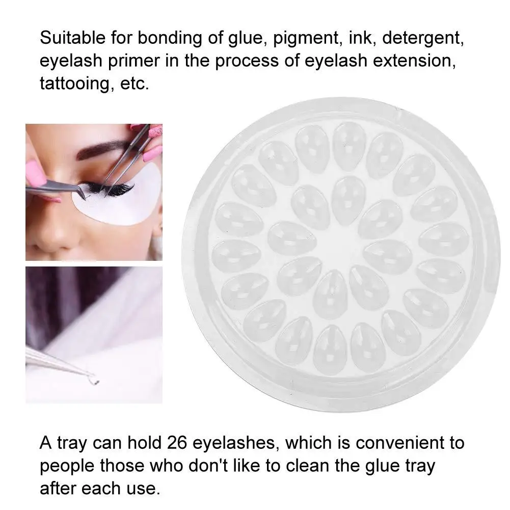 

100pcWholesale Glue Gasket Eyelash glue holder Adhesive Pallet Eyelash Extension glue pads stand on eyelash plastic makeup tools
