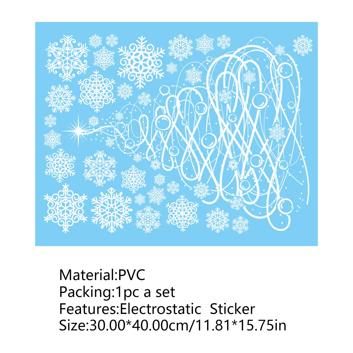 

40 см * 30 см Рождественская декоративная наклейка на окно Снежинка Рождественская елка стеклянная наклейка праздничная вечеринка электростатическая оконная решетка