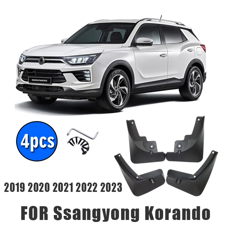 

FOR Ssangyong Korando 2019 2020 2021 2022 202 Mud Flap Guards Splash Car Accesssories Mudguards Fender Front Rear 4pcs Mudguard