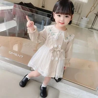 childrens windbreaker spring and autumn girls baby trench coat mid length childrens lace coat little girls waist jacket