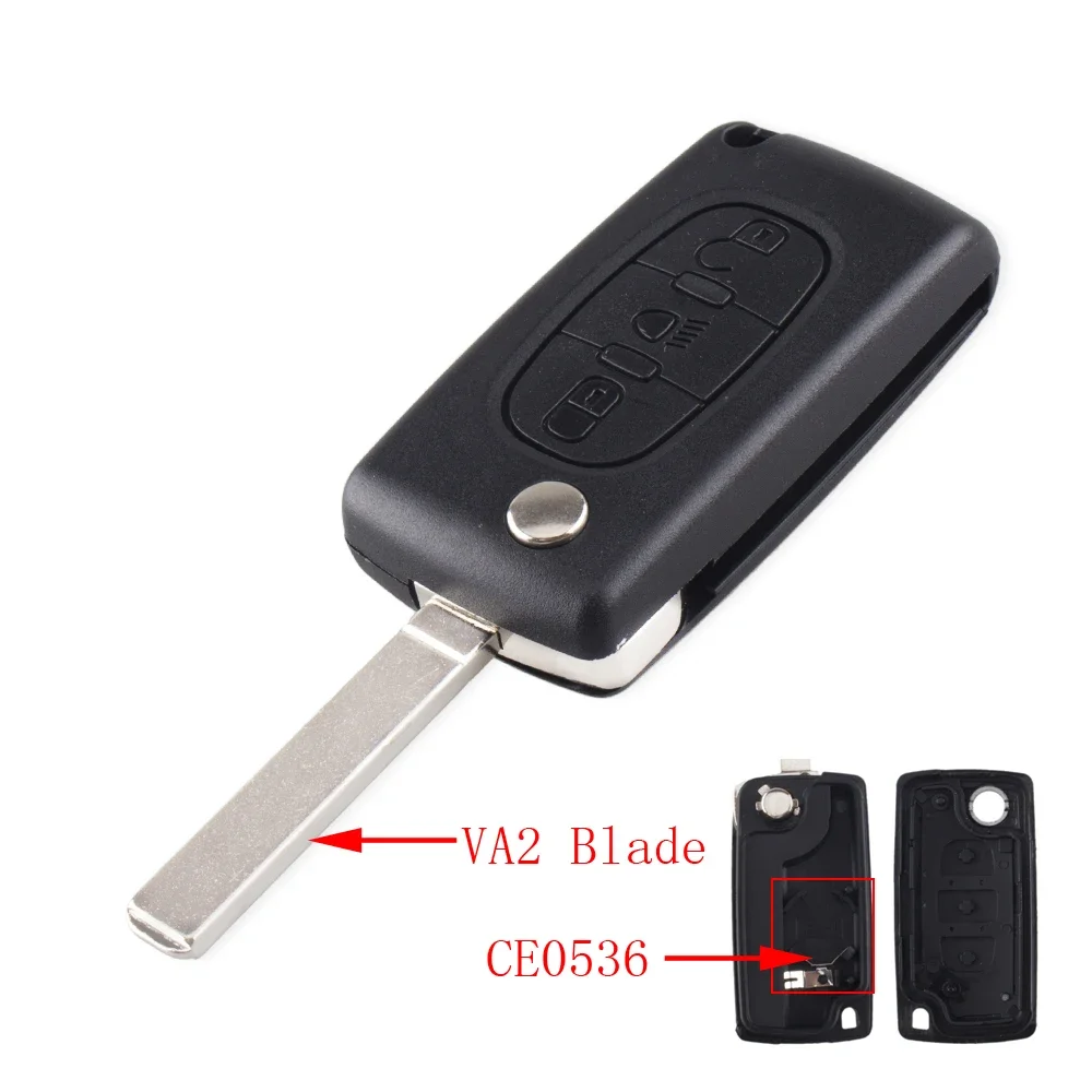 

Чехол-книжка KEYYOU для Citroen C2, C5, C6, XSARA, PEUGEOT 207, 406, 307, 308, 408, 107, 3 кнопки, чехол для дистанционного ключа от машины