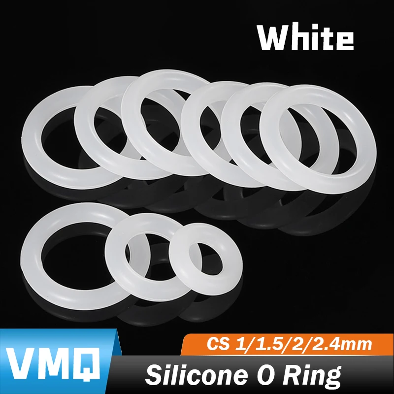 

Пищевое силиконовое уплотнительное кольцо поперечной секции, белое VMQ CS 1/1,5/2/2,4 мм, наружный диаметр 5 мм ~ 80 мм, уплотнительное кольцо, термостойкая уплотнительная резиновая прокладка