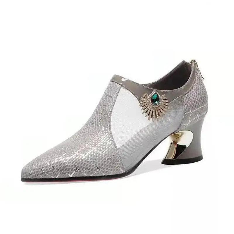 2022 New Gladiator Sandals Mesh Sandals Women's Shoes Low Heel High Top Sandals Women's Dress Shoes Zapatos Mujer 34-41