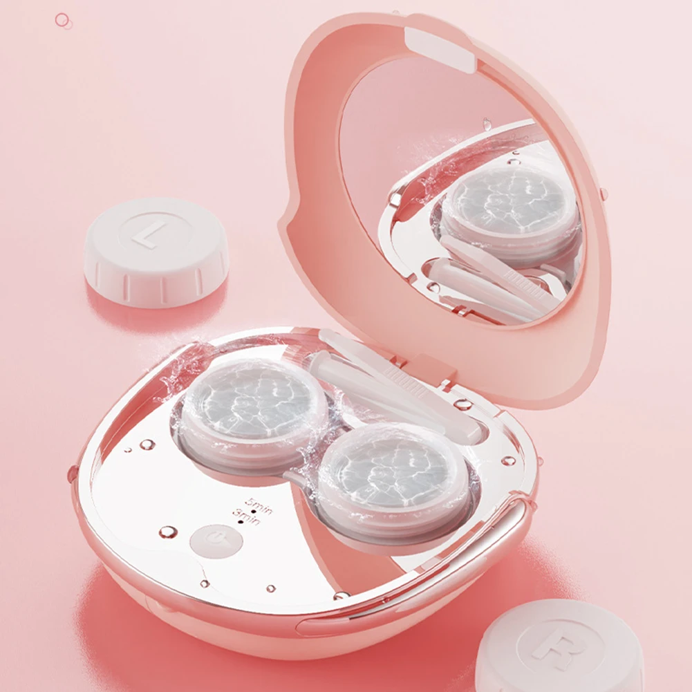 

Ультразвуковой очиститель контактных линз, Омыватель, перезаряжаемая Бытовая Автоматическая коробка для линз, милая Очистительная Машина