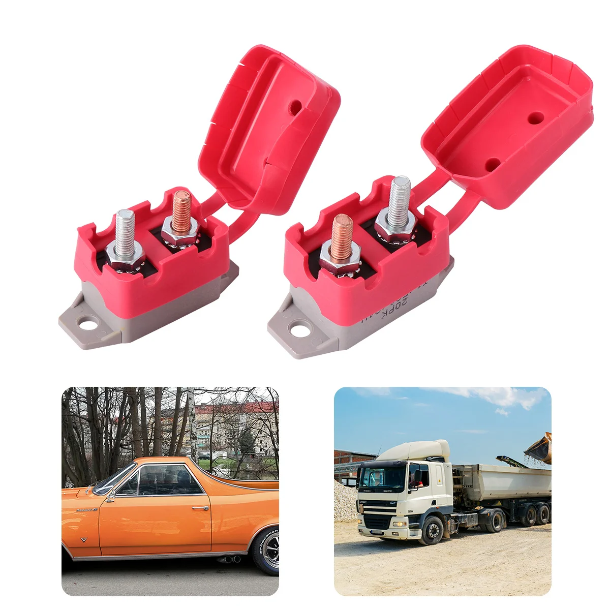 

2 Pcs Automotive Fuses Automatic Reset Open Circuit Breaker Car Ship Marine Plastic