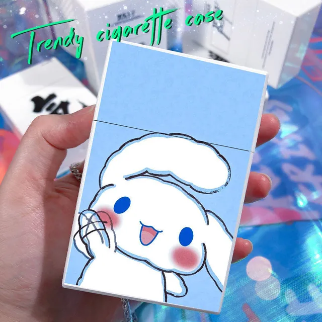 Hello Kitty Metal Cigarette Case Kawaii Kuromi My Melody Holder Aluminum Alloy Smoking Gift for Woman Lover Portable Pocket Box 4