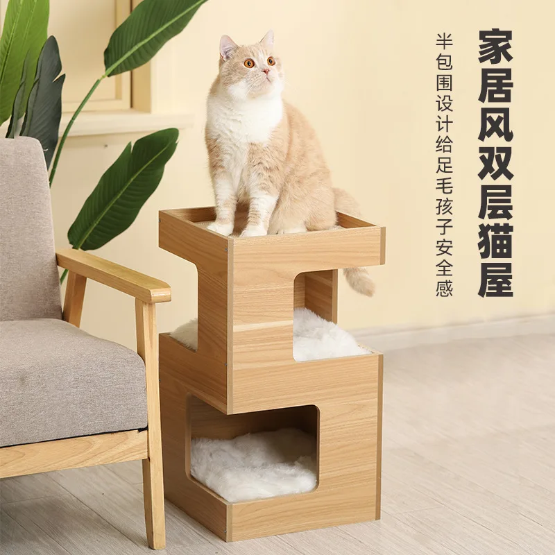

Маленькое кошачье дерево для домашней кошачьей башни 3 уровня просторная верхняя Когтеточка подставка для мебели дом со съемными мягкими подушками подарок