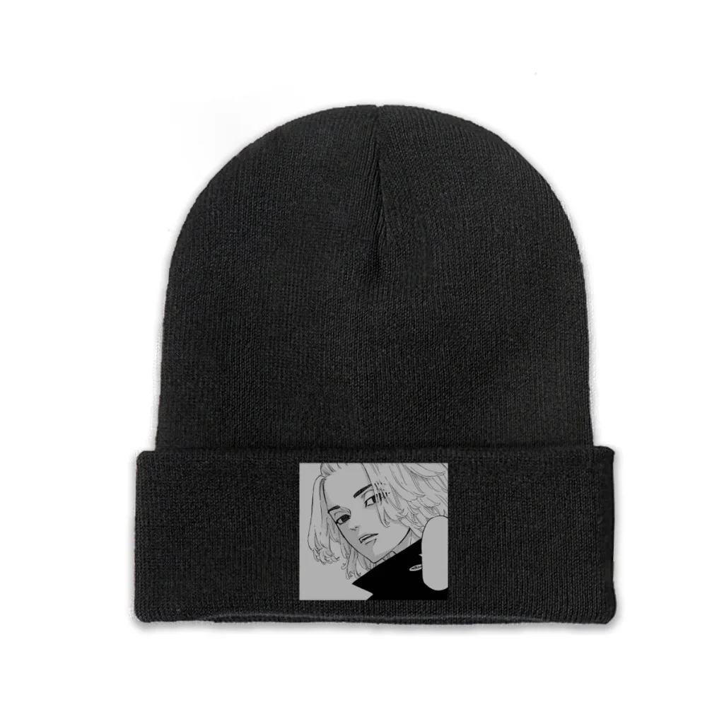 

Tokyo Revengers Vintage Knitted Caps Women's Men's Beanie Winter Hat Anime Mikey Hip Hop Cap