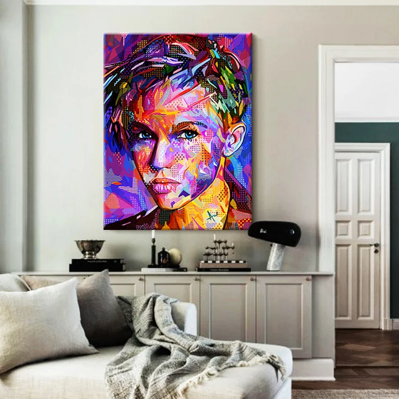 

Digital Color Block Collage Celebrity Posters Decor Wall Art Canvas Pictures for Home Design Wall Decoration Poster