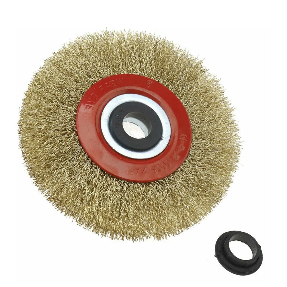 

100mm Brush 1pc Wheel 4inch 4pcs Adaptor Rings Fine Gold+ Red Polishing