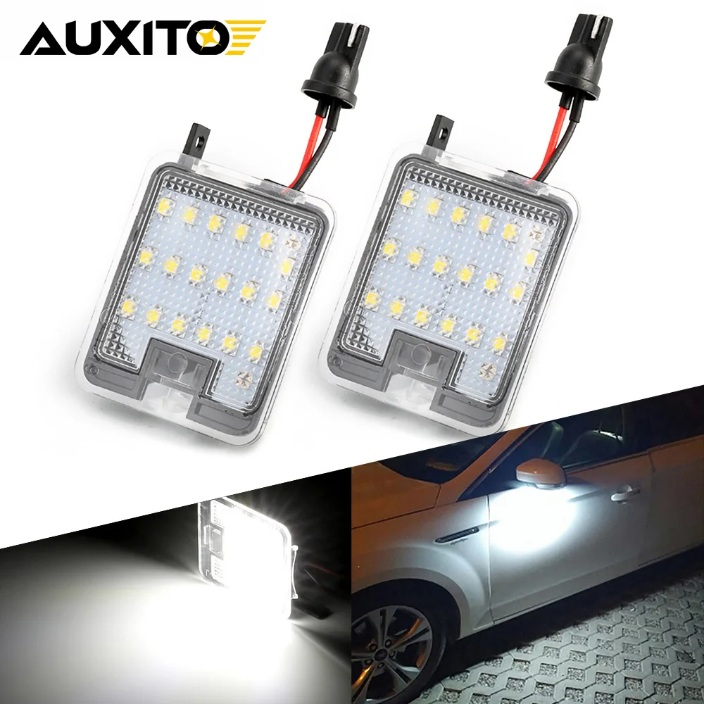AUXITO 2Pcs Puddle Lamp Canbus Led Under Side Mirror Light for Ford SMax CMax Kuga Escape Monde 4 Focus 3 Grand 2 Accessories
