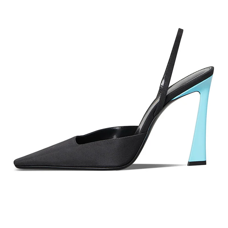 

Fashion Women's Single Shoes Summer 2023 Square Toe High Heel Sandals For Women Slingback Concise Mixed Colors Designer Shoes